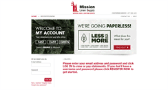 Desktop Screenshot of myaccount.missionlinen.com