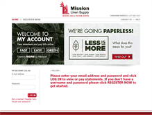 Tablet Screenshot of myaccount.missionlinen.com